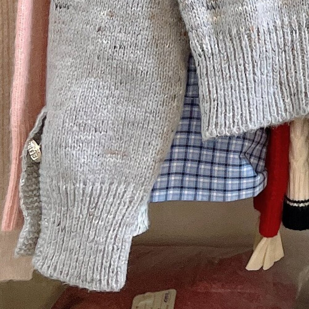 Gray Knit Cardigan Button Front Patch Pockets NWT - image 5